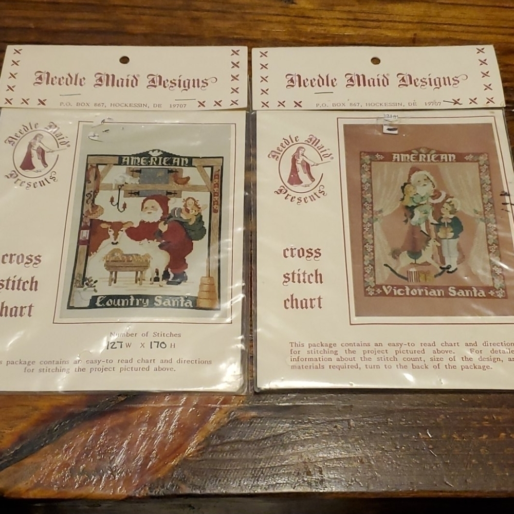 needle Maid Designs Crosstitch Charts, Pair
